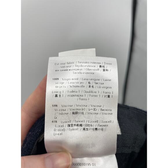 Valentino Pants Mens 38 Dress Slim Tapered Fit Navy Blue Virgin Wool NEW - Picture 5 of 7